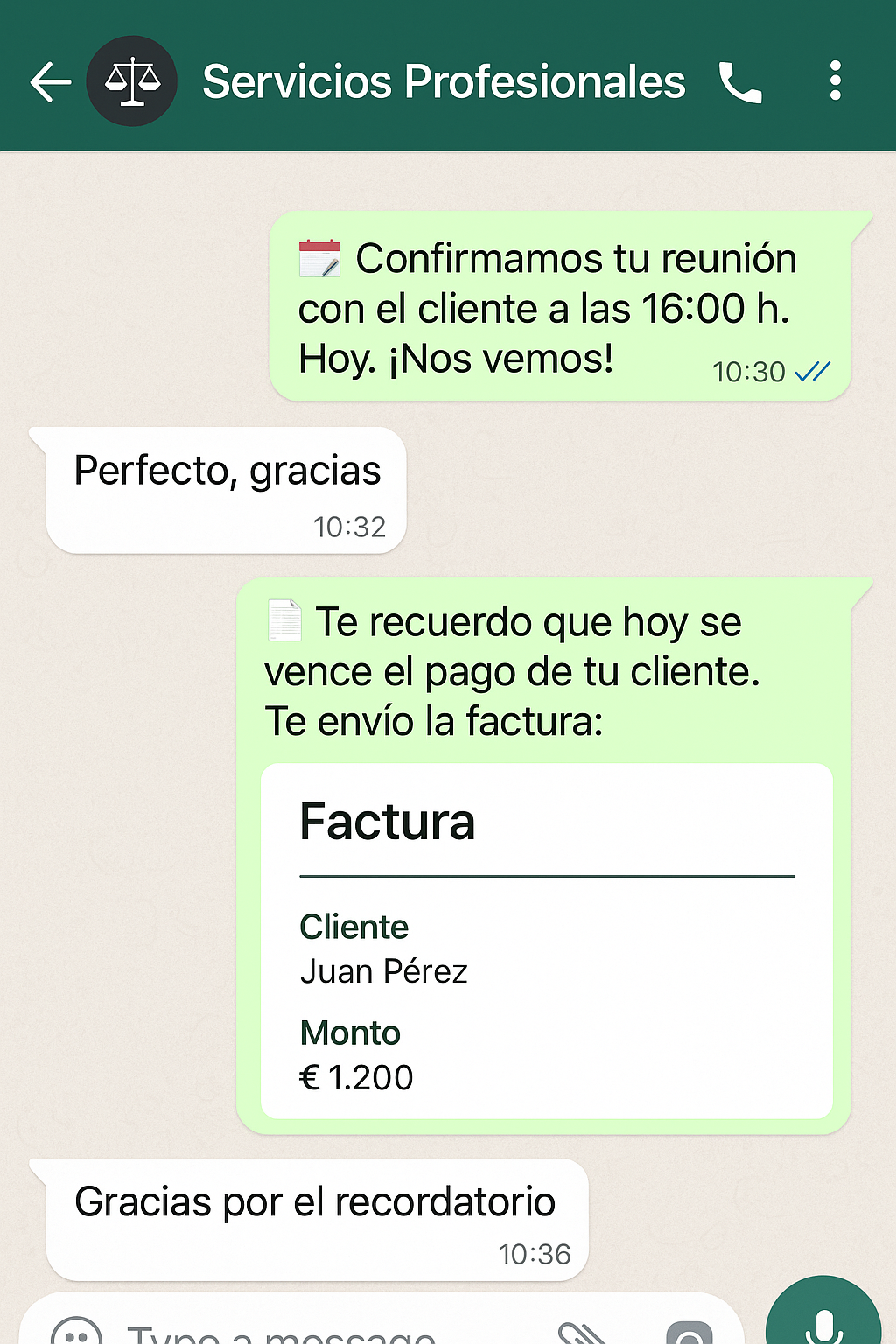 Servicios profesionales: abogados, contadores y consultores